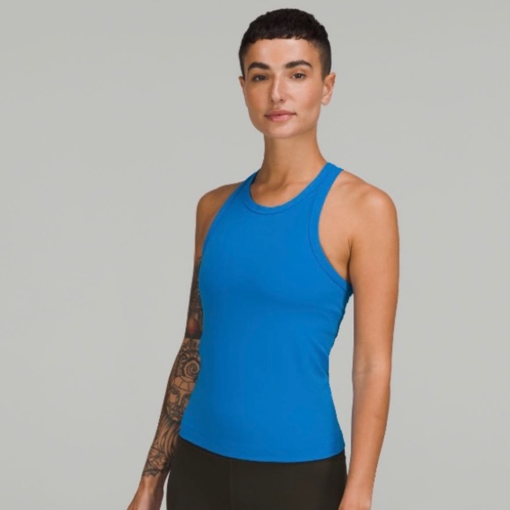EUC 🍋 Lululemon Align Waist Length Racerback Pooliside Blue